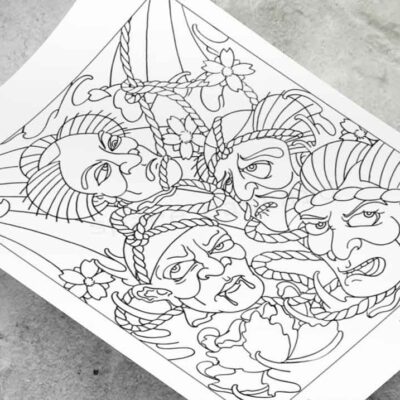 severed heads coloring page