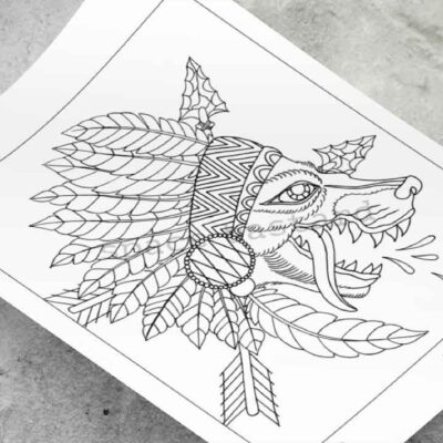 Wolf Flash Art Coloring Page
